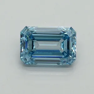 1.04ct EMERALD Fancy Vivid Blue VVS2 Coloured Lab diamond