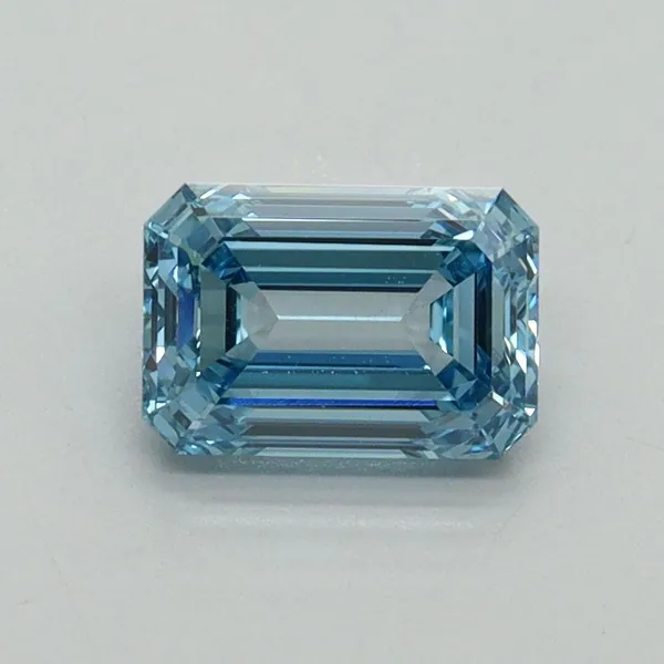 1.04ct EMERALD Fancy Vivid Blue VVS2 Coloured Lab diamond
