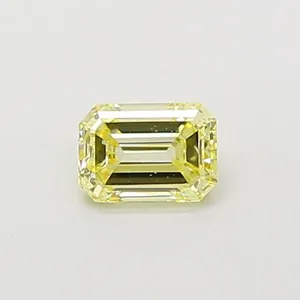 0.35ct EMERALD Fancy Yellow VVS2 Coloured Lab diamond