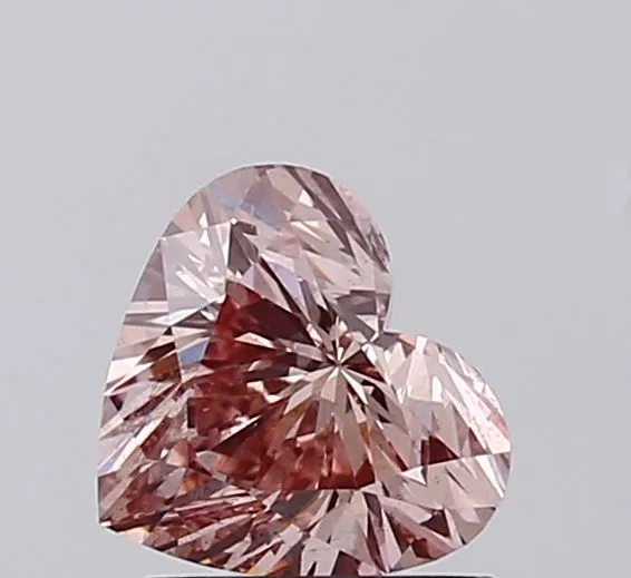 1.00ct HEART Fancy Brownish Pink SI1 Coloured Lab diamond
