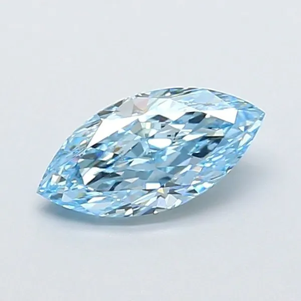 1.07ct MARQUISE Fancy Vivid Blue VVS2 Coloured Lab diamond