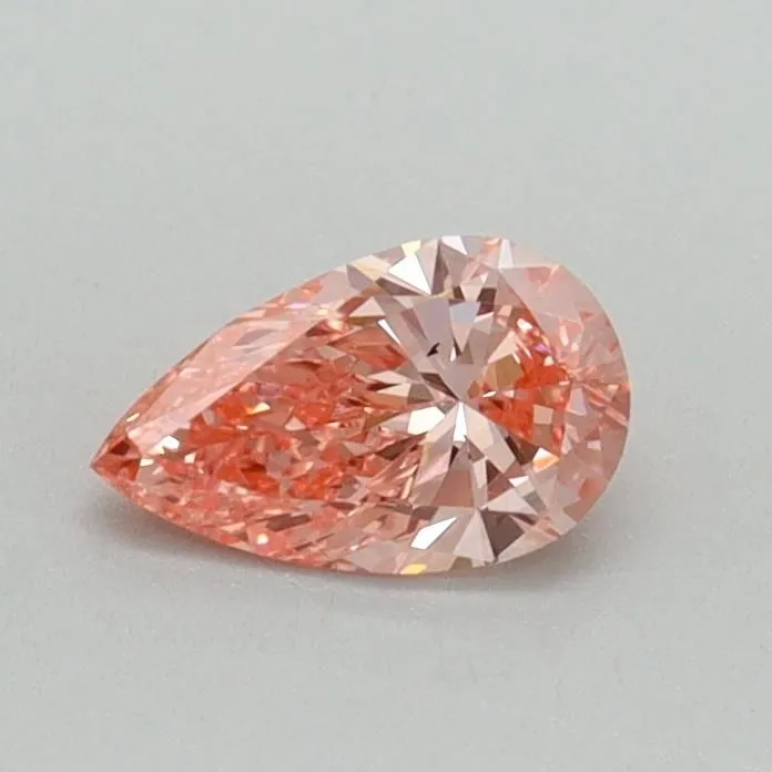 0.38ct PEAR Fancy Vivid Pink VS1 Coloured Lab diamond