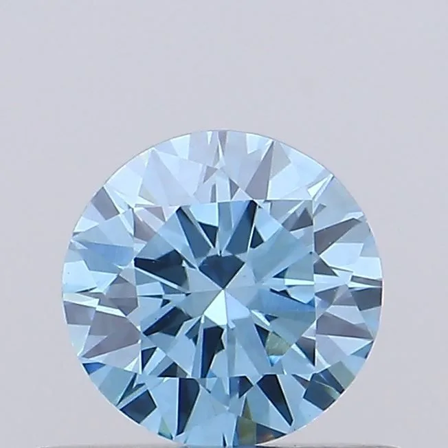 0.53ct ROUND Fancy Vivid Blue VVS2 Coloured Lab diamond
