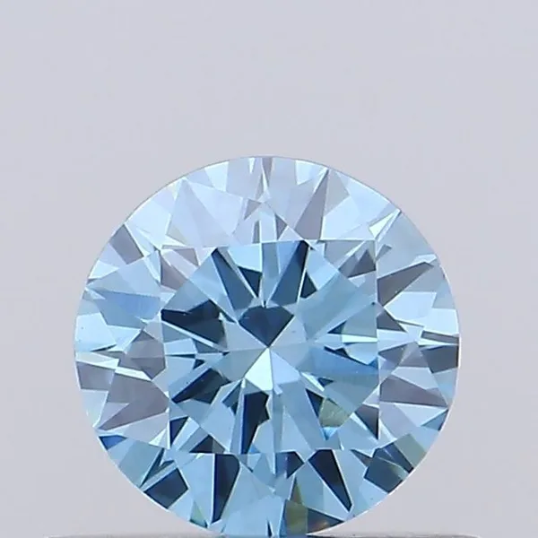 0.53ct ROUND Fancy Vivid Blue VVS2 Coloured Lab diamond