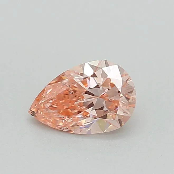 0.56ct PEAR Fancy Intense Pink SI1 Coloured Lab diamond