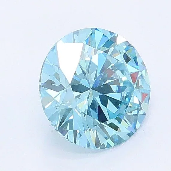 1.05ct ROUND Fancy Vivid Blue VS1 Coloured Lab diamond