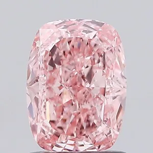 1.08ct CUSHION Fancy Vivid Pink VVS2 Coloured Lab diamond