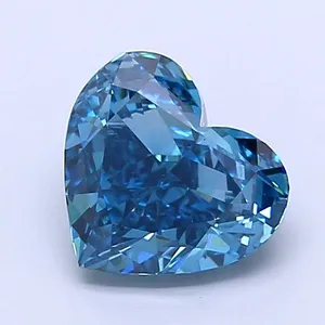 1.72ct HEART Fancy Vivid Blue VVS2 Coloured Lab diamond
