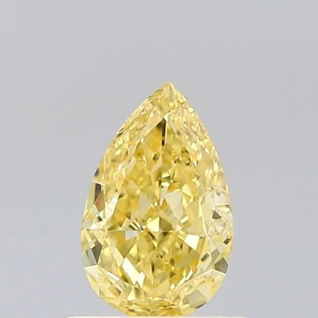 0.62ct PEAR Fancy Intense Yellow VVS2 Coloured Lab diamond