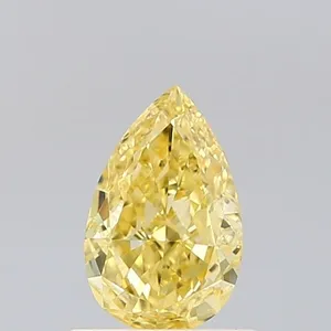 0.62ct PEAR Fancy Intense Yellow VVS2 Coloured Lab diamond