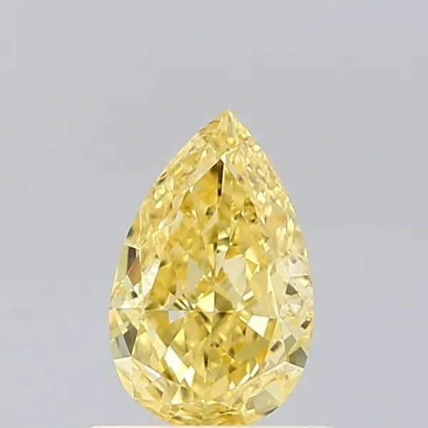 0.62ct PEAR Fancy Intense Yellow VVS2 Coloured Lab diamond