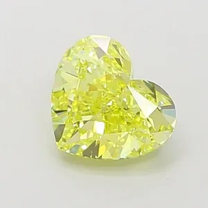 1.22ct HEART Fancy Vivid Yellow VVS2 Coloured Lab diamond