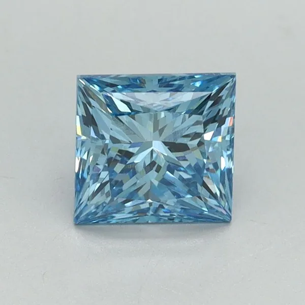 1.14ct PRINCESS Fancy Vivid Blue VS1 Coloured Lab diamond
