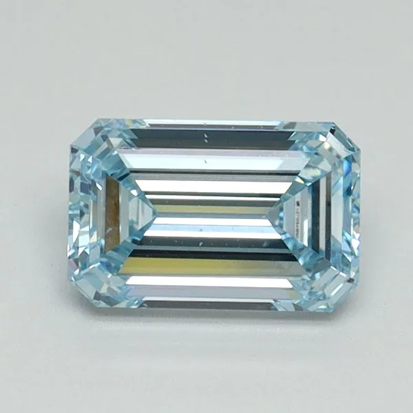 1.01ct EMERALD Fancy Intense Blue VS2 Coloured Lab diamond