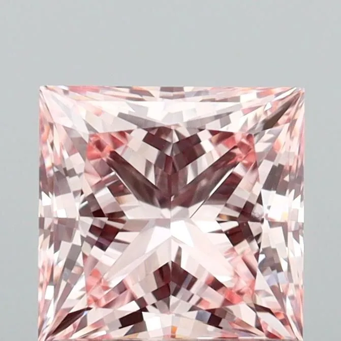 1.09ct PRINCESS Fancy Vivid Pink VVS2 Coloured Lab diamond