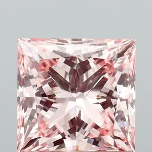 1.09ct PRINCESS Fancy Vivid Pink VVS2 Coloured Lab diamond