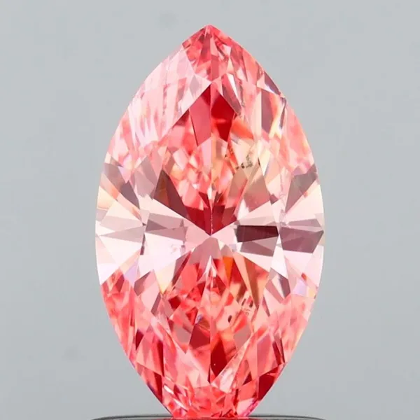 0.83ct MARQUISE Fancy Vivid Pink SI1 Coloured Lab diamond
