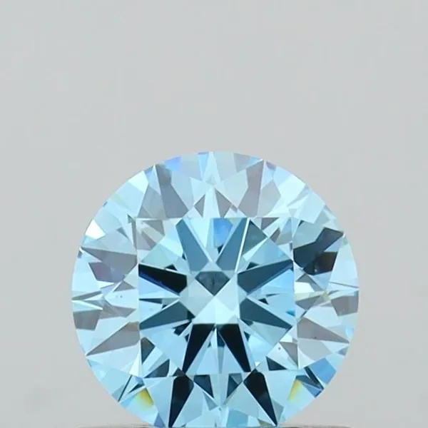 0.61ct ROUND Fancy Vivid Blue VVS1 Coloured Lab diamond