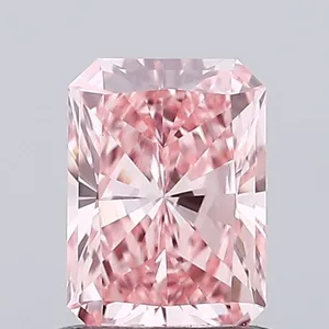 0.84ct RADIANT Fancy Vivid Pink VVS2 Coloured Lab diamond
