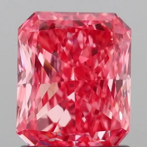 1.08ct RADIANT Fancy Intense Pink VS2 Coloured Lab diamond