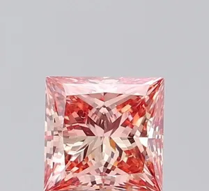 1.02ct PRINCESS Fancy Intense Brownish Pink VS1 Coloured Lab diamond