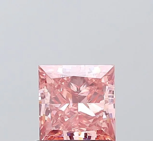 1.03ct PRINCESS Fancy Vivid Pink VVS2 Coloured Lab diamond