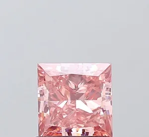 1.03ct PRINCESS Fancy Vivid Pink VVS2 Coloured Lab diamond