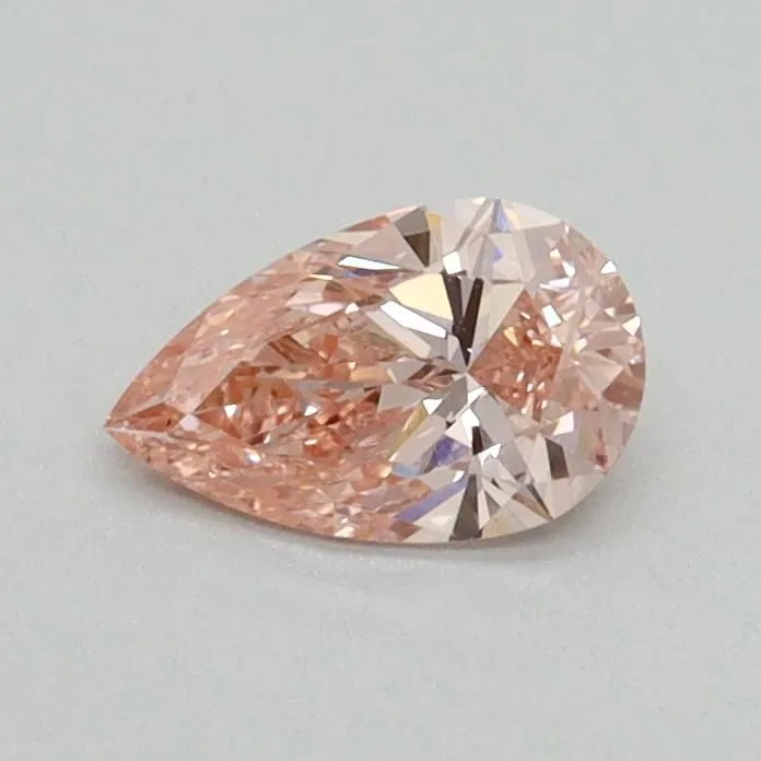 0.42ct PEAR Fancy Vivid Pink VS2 Coloured Lab diamond