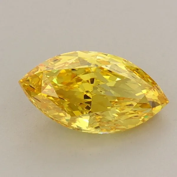 1.05ct MARQUISE Fancy Vivid Yellow VVS1 Coloured Lab diamond