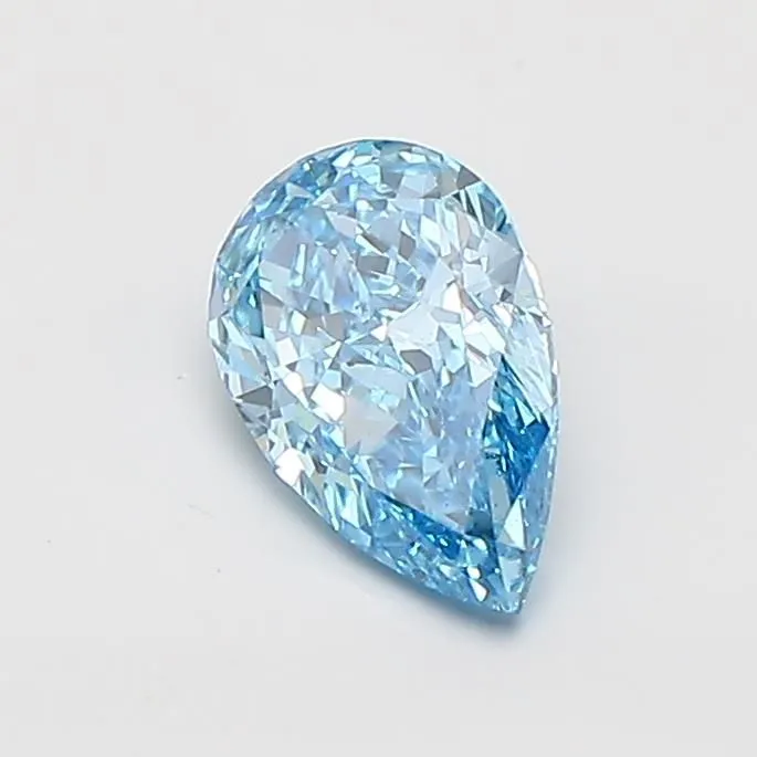 0.89ct PEAR Fancy Vivid Blue VS2 Coloured Lab diamond