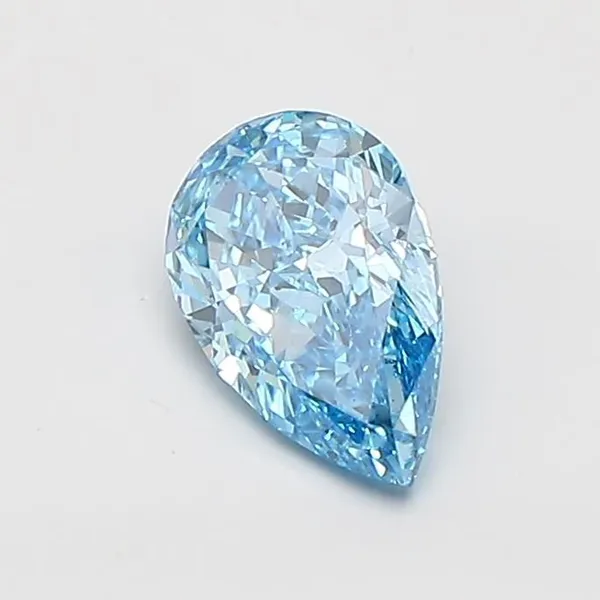 0.89ct PEAR Fancy Vivid Blue VS2 Coloured Lab diamond
