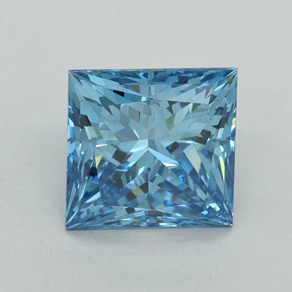 1.55ct PRINCESS Fancy Vivid Blue VS1 Coloured Lab diamond