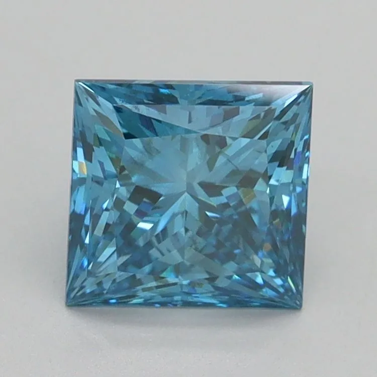 1.52ct PRINCESS Fancy Vivid Blue SI1 Coloured Lab diamond