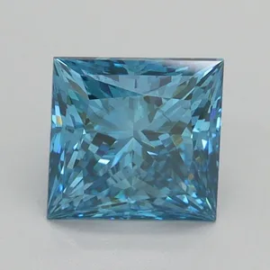 1.52ct PRINCESS Fancy Vivid Blue SI1 Coloured Lab diamond