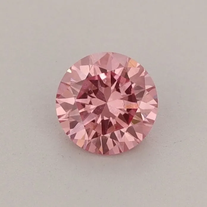 0.42ct ROUND Fancy Vivid Pink VS1 Coloured Lab diamond