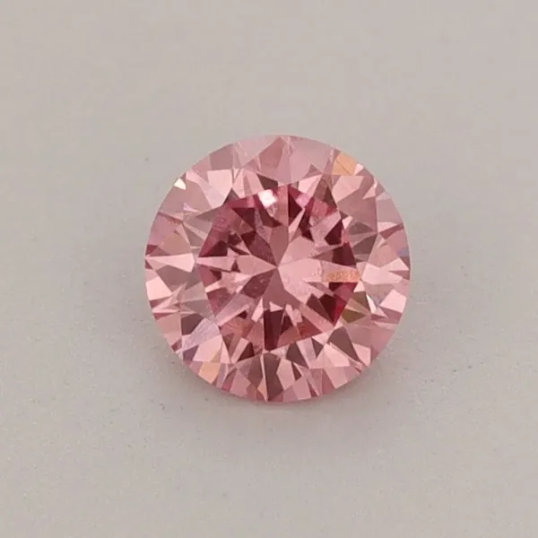 0.42ct ROUND Fancy Vivid Pink VS1 Coloured Lab diamond