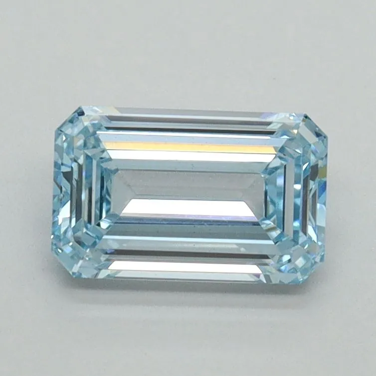 1.00ct EMERALD Fancy Intense Blue VS1 Coloured Lab diamond