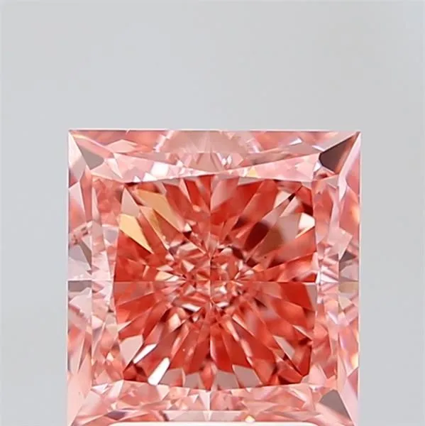 2.80ct PRINCESS Fancy Vivid Pink VS1 Coloured Lab diamond