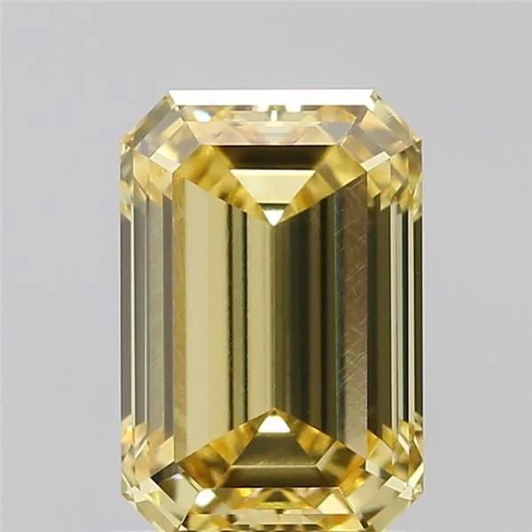 1.05ct EMERALD Fancy Intense Yellow VVS2 Coloured Lab diamond