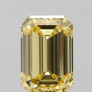 1.05ct EMERALD Fancy Intense Yellow VVS2 Coloured Lab diamond