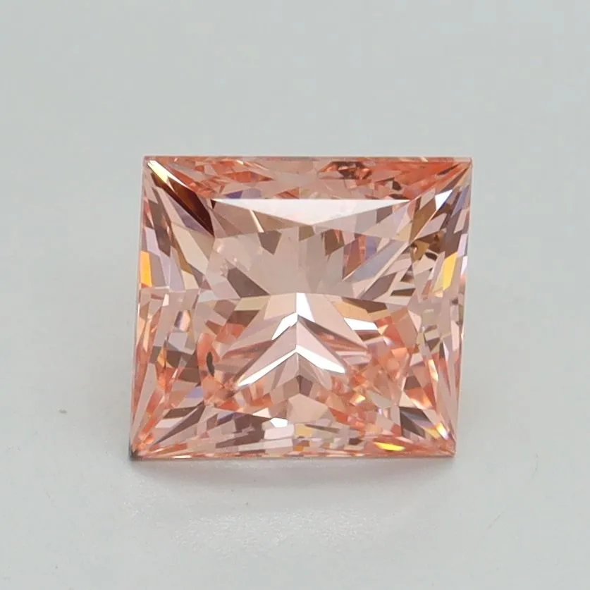 1.50ct PRINCESS Fancy Intense Pink VS2 Coloured Lab diamond