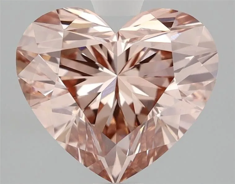 1.58ct HEART Fancy Intense Brown Pink VS1 Coloured Lab diamond