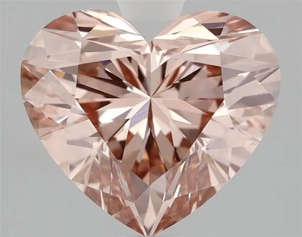 1.58ct HEART Fancy Intense Brown Pink VS1 Coloured Lab diamond
