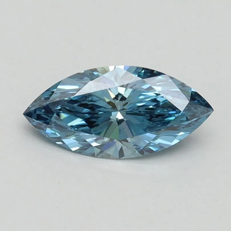 0.60ct MARQUISE Fancy Vivid Blue VS2 Coloured Lab diamond
