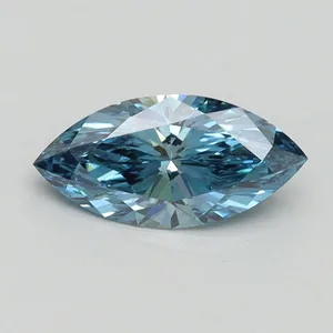 0.6ct MARQUISE Fancy Vivid Blue VS2 Coloured Lab diamond