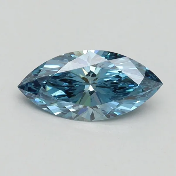 0.6ct MARQUISE Fancy Vivid Blue VS2 Coloured Lab diamond