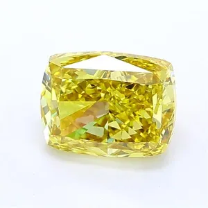 1.04ct CUSHION Fancy Intense Yellow VVS2 Coloured Lab diamond