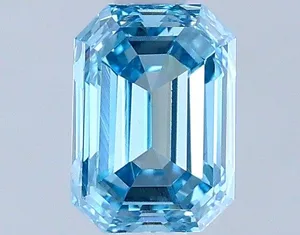 0.75ct EMERALD Fancy Vivid Blue VS2 Coloured Lab diamond