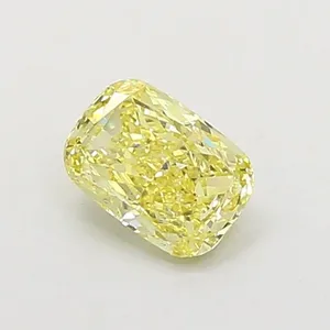 1.01ct CUSHION Fancy Intense Yellow VS2 Coloured Lab diamond