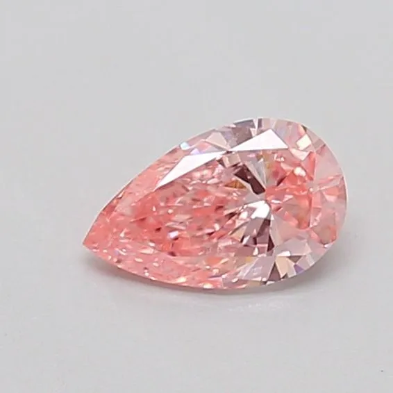 0.34ct PEAR Fancy Vivid Pink SI1 Coloured Lab diamond